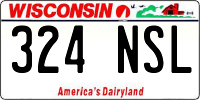 WI license plate 324NSL