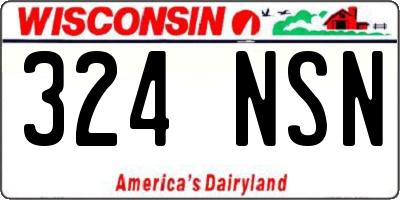 WI license plate 324NSN