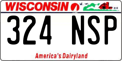 WI license plate 324NSP