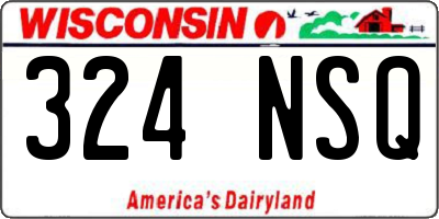 WI license plate 324NSQ