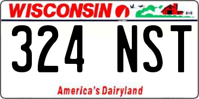 WI license plate 324NST