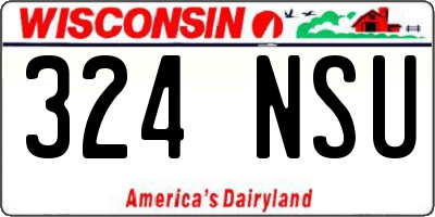 WI license plate 324NSU