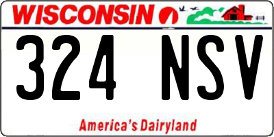 WI license plate 324NSV