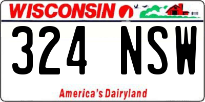 WI license plate 324NSW