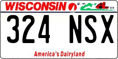 WI license plate 324NSX