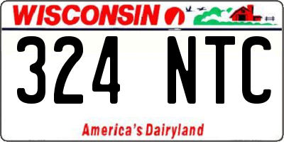 WI license plate 324NTC