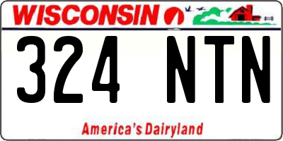 WI license plate 324NTN