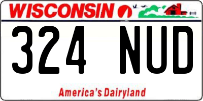 WI license plate 324NUD