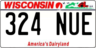 WI license plate 324NUE
