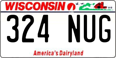 WI license plate 324NUG