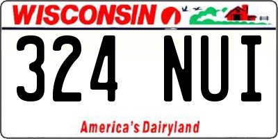 WI license plate 324NUI