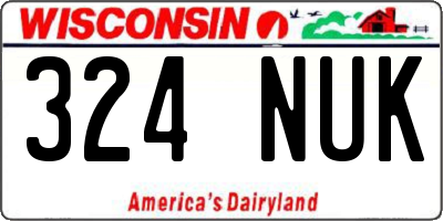 WI license plate 324NUK
