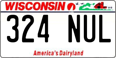 WI license plate 324NUL