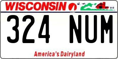 WI license plate 324NUM