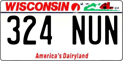 WI license plate 324NUN