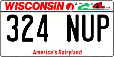 WI license plate 324NUP