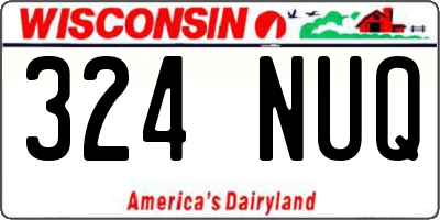 WI license plate 324NUQ