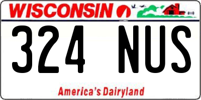 WI license plate 324NUS