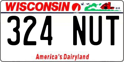 WI license plate 324NUT