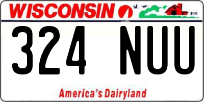 WI license plate 324NUU
