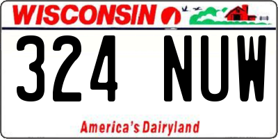 WI license plate 324NUW