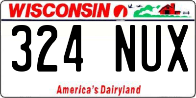 WI license plate 324NUX