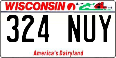 WI license plate 324NUY
