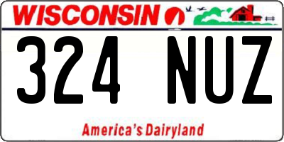 WI license plate 324NUZ