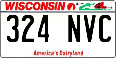 WI license plate 324NVC