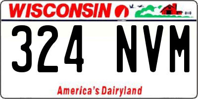 WI license plate 324NVM