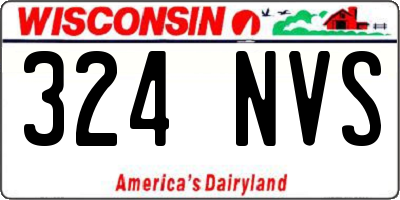 WI license plate 324NVS