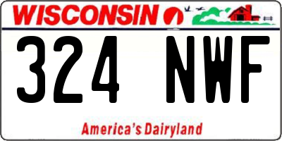 WI license plate 324NWF
