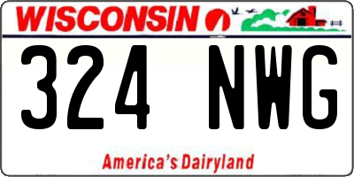 WI license plate 324NWG