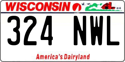 WI license plate 324NWL