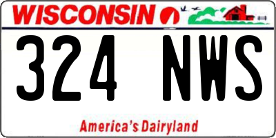 WI license plate 324NWS