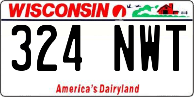 WI license plate 324NWT