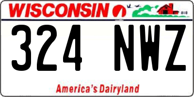 WI license plate 324NWZ