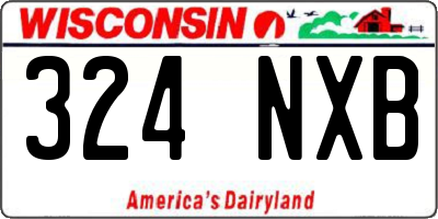 WI license plate 324NXB