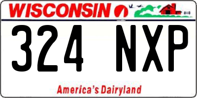 WI license plate 324NXP