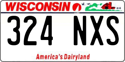 WI license plate 324NXS