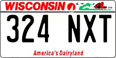 WI license plate 324NXT