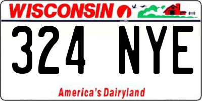 WI license plate 324NYE