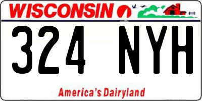WI license plate 324NYH
