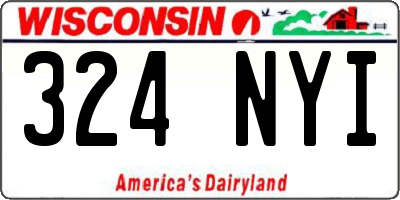 WI license plate 324NYI