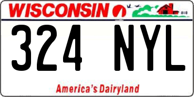 WI license plate 324NYL