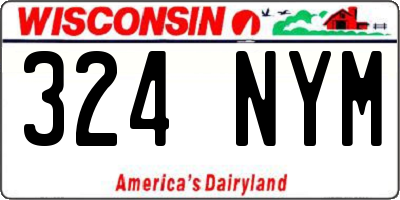WI license plate 324NYM