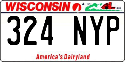 WI license plate 324NYP