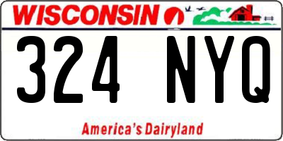 WI license plate 324NYQ