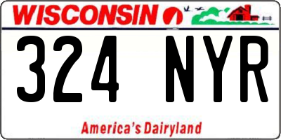WI license plate 324NYR