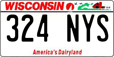 WI license plate 324NYS